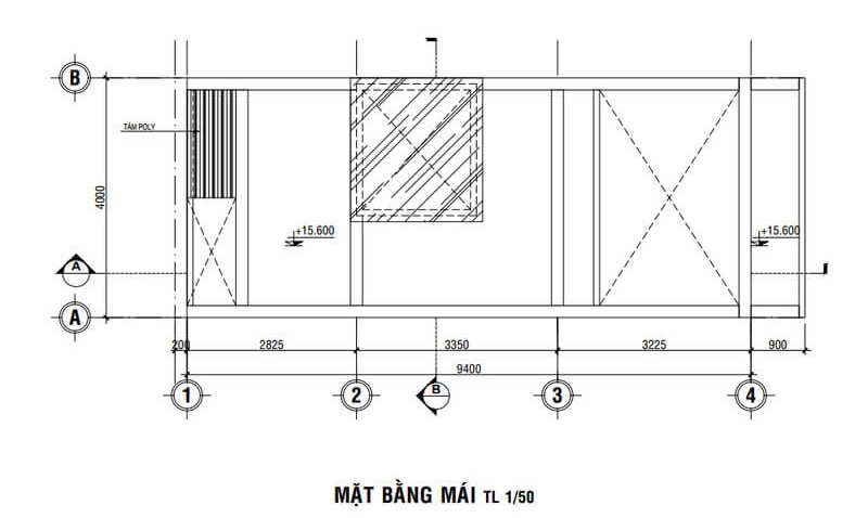 Bản vẽ mặt bằng tầng mái