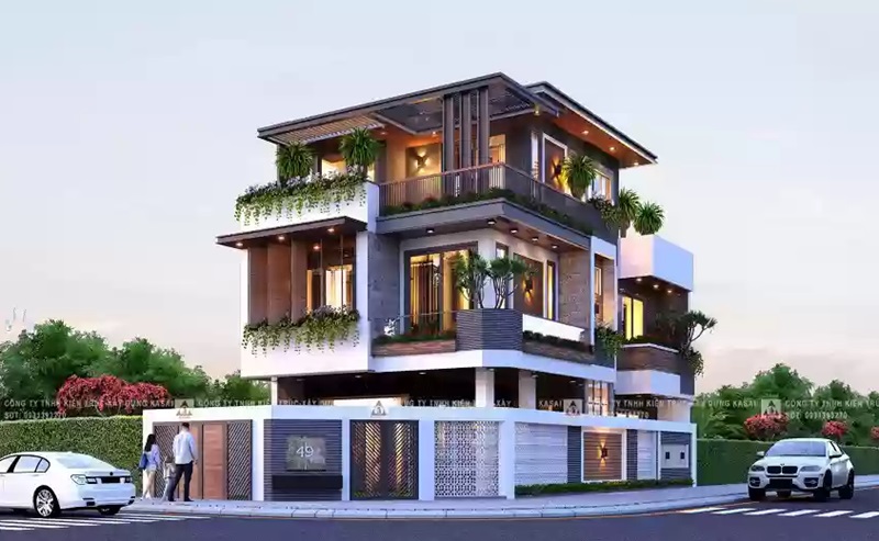 mẫu thiết kế biệt thự 3 tầng