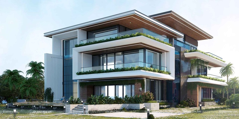 mẫu thiết kế biệt thự 3 tầng