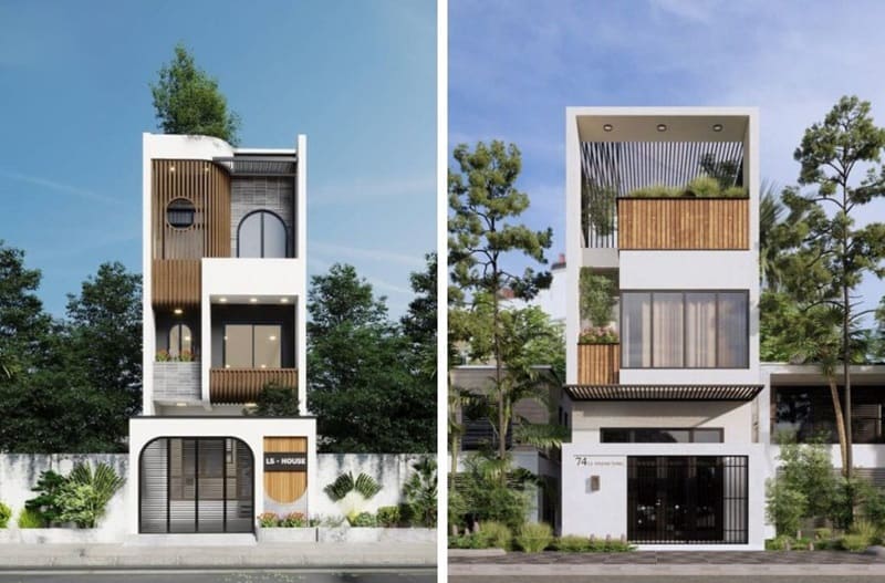 mẫu thiết kế nhà 3 tầng mái bằng hiện đại