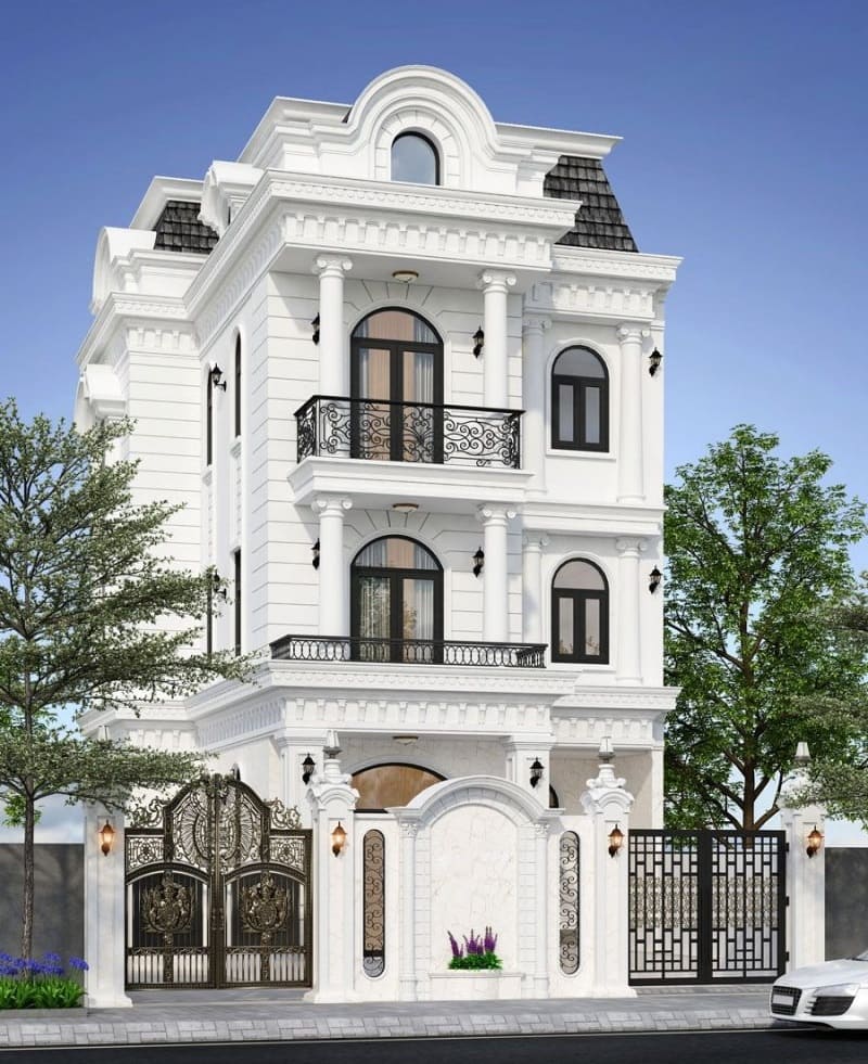 mẫu thiết kế nhà 3 tầng tân cổ điển
