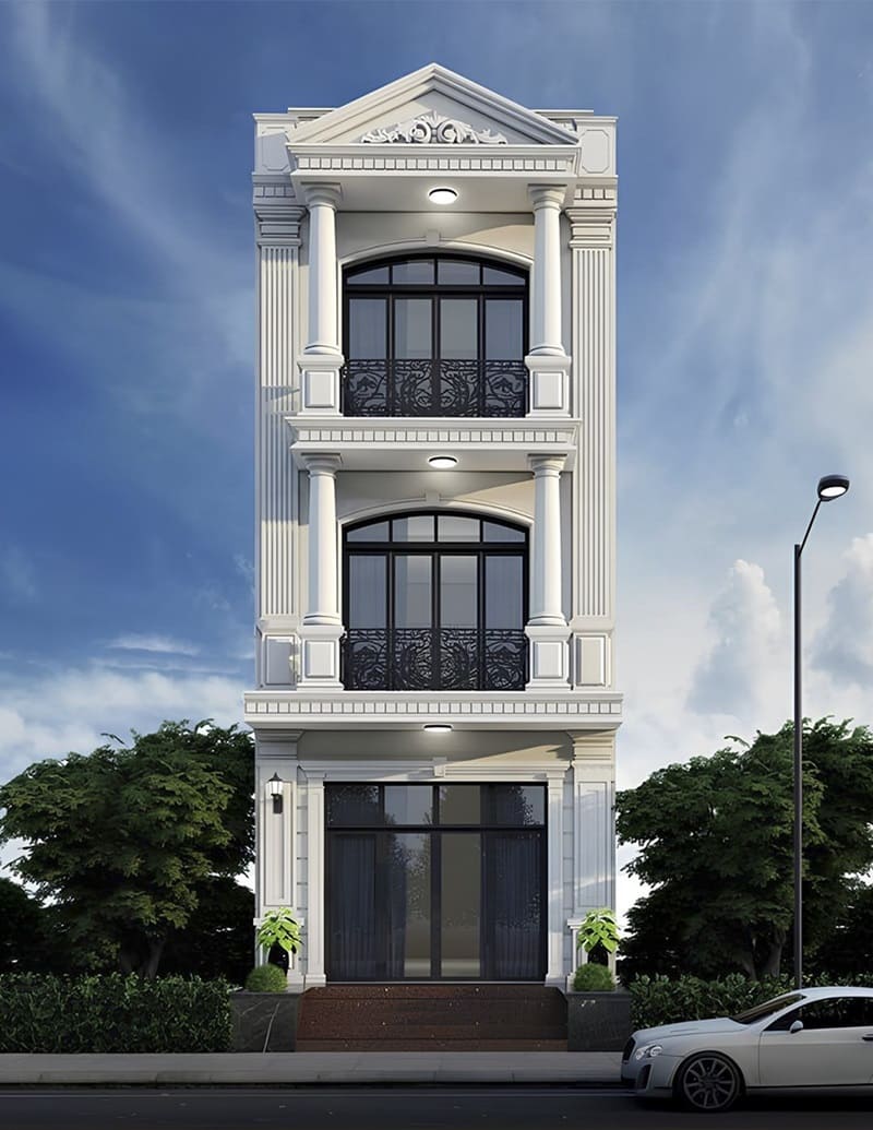 mẫu thiết kế nhà 3 tầng tân cổ điển