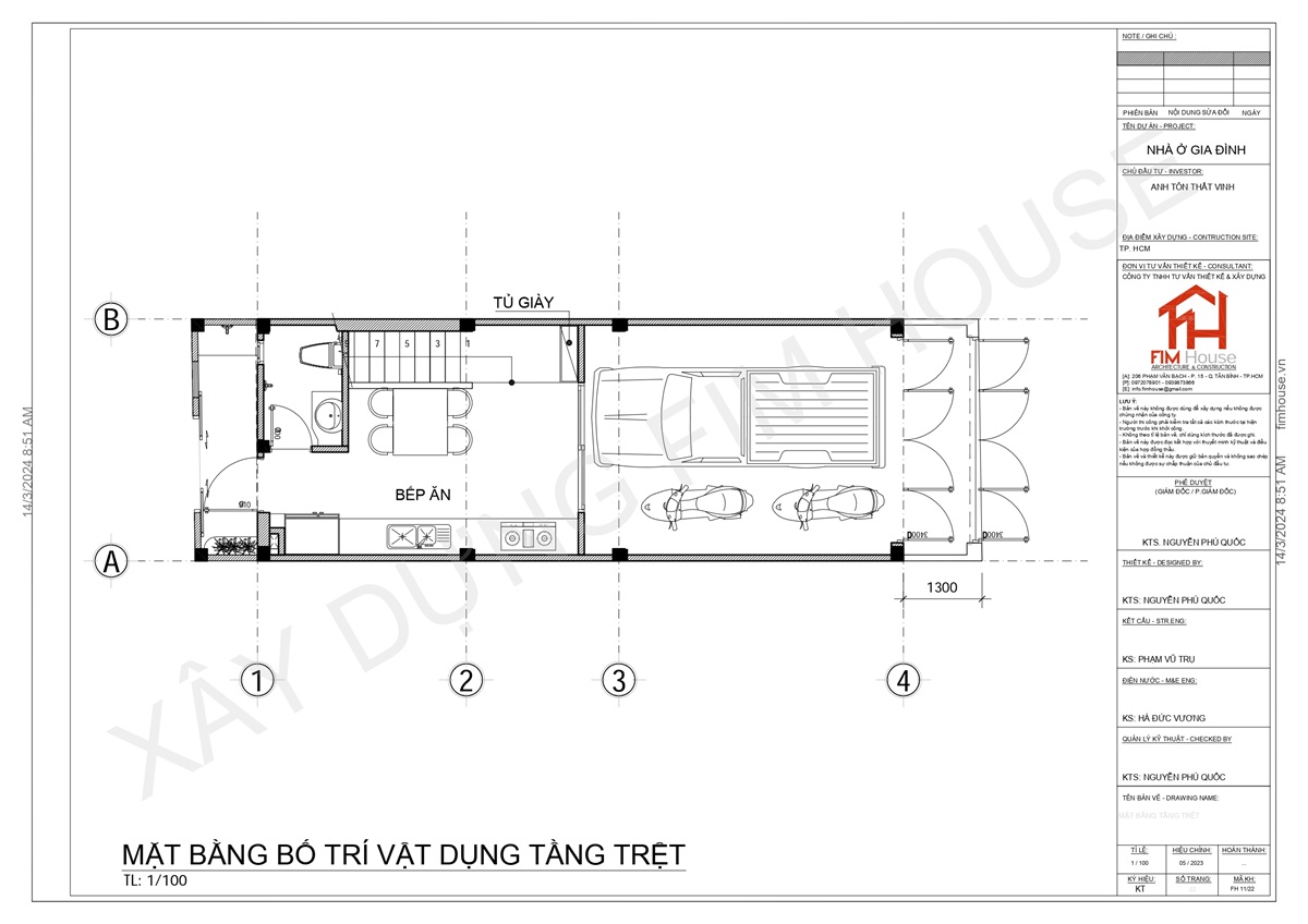 Bản vẽ mặt bằng tầng trệt