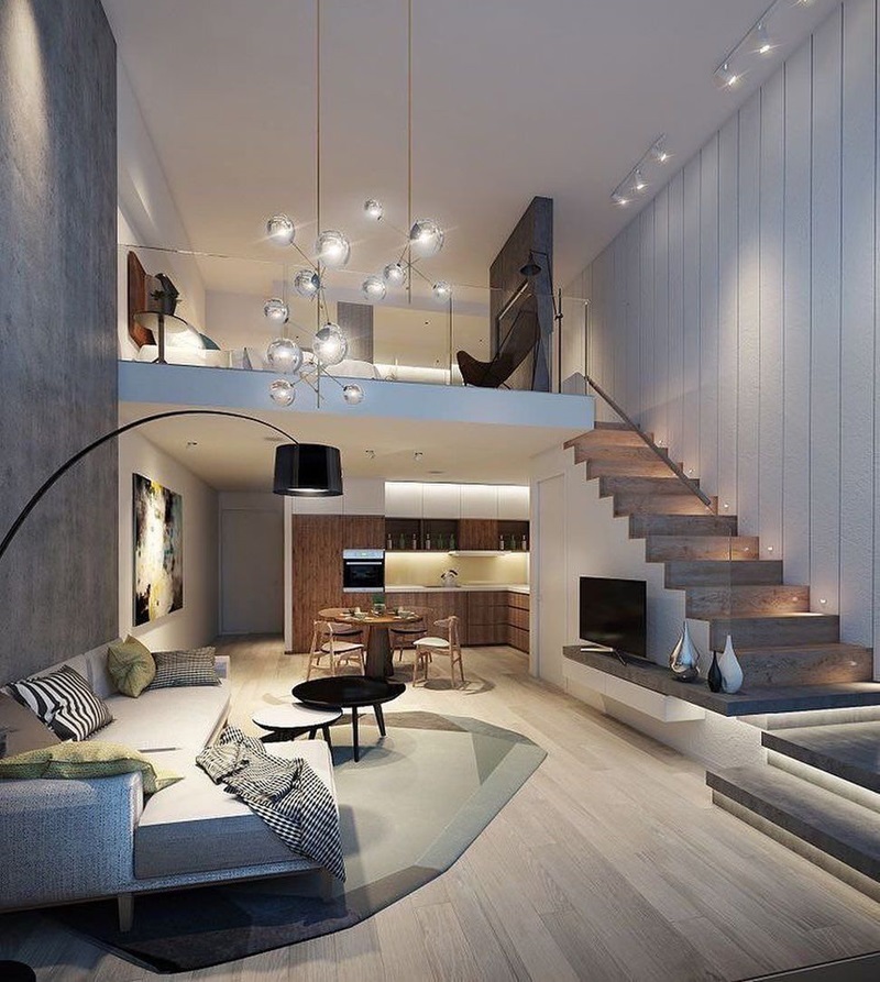 Gợi ý thiết kế nội thất nhà 3 tầng có tầng lửng