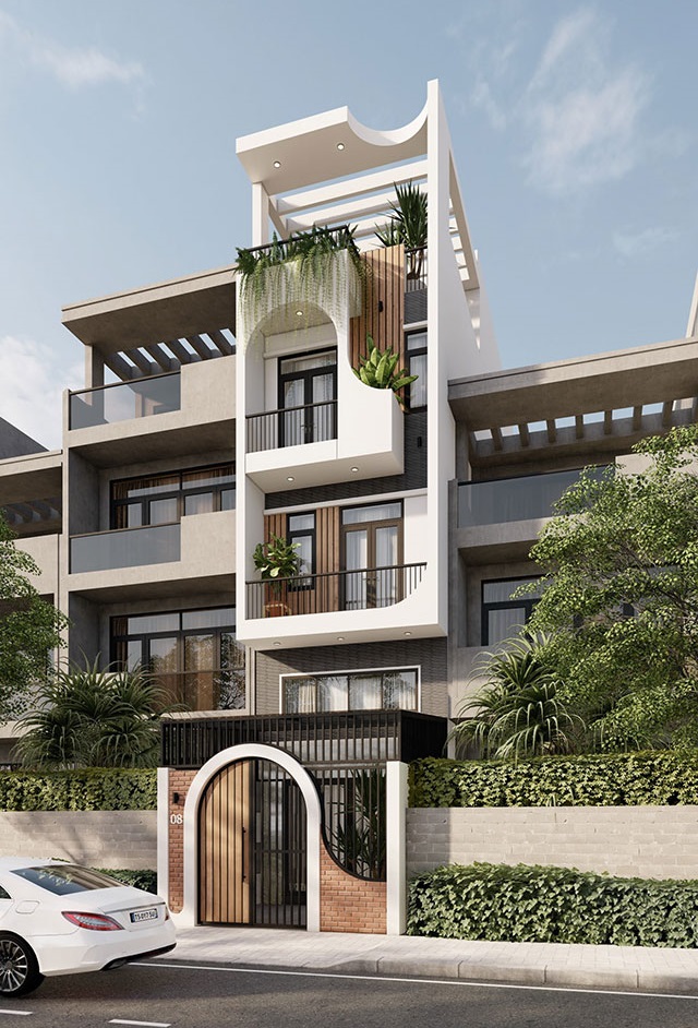 Mẫu nhà 3 tầng có tầng lửng