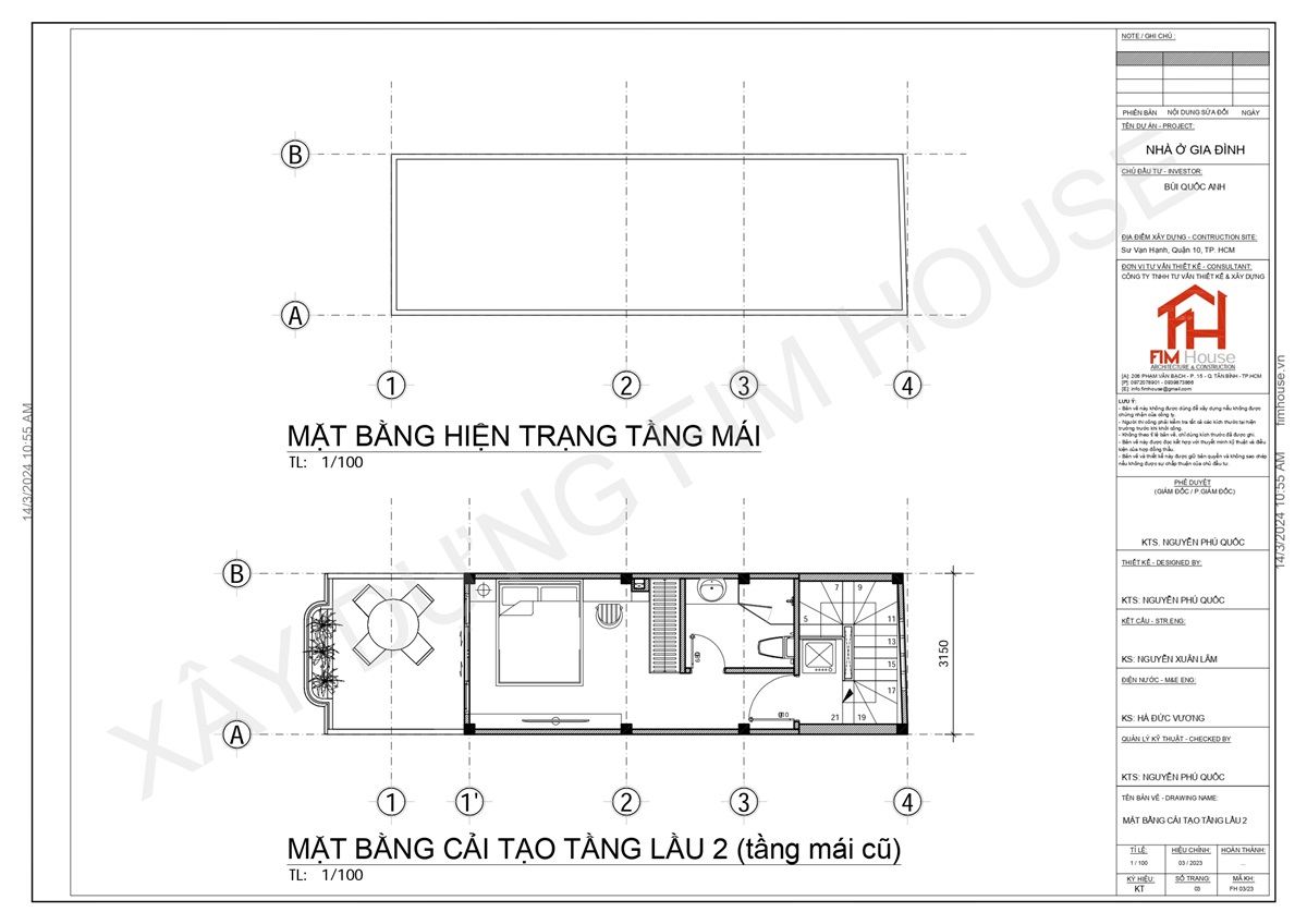 Bản vẽ mặt bằng lầu 2