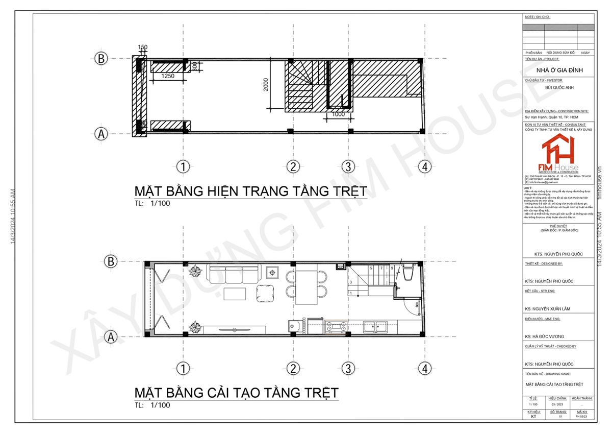 Bản vẽ mặt bằng tầng trệt