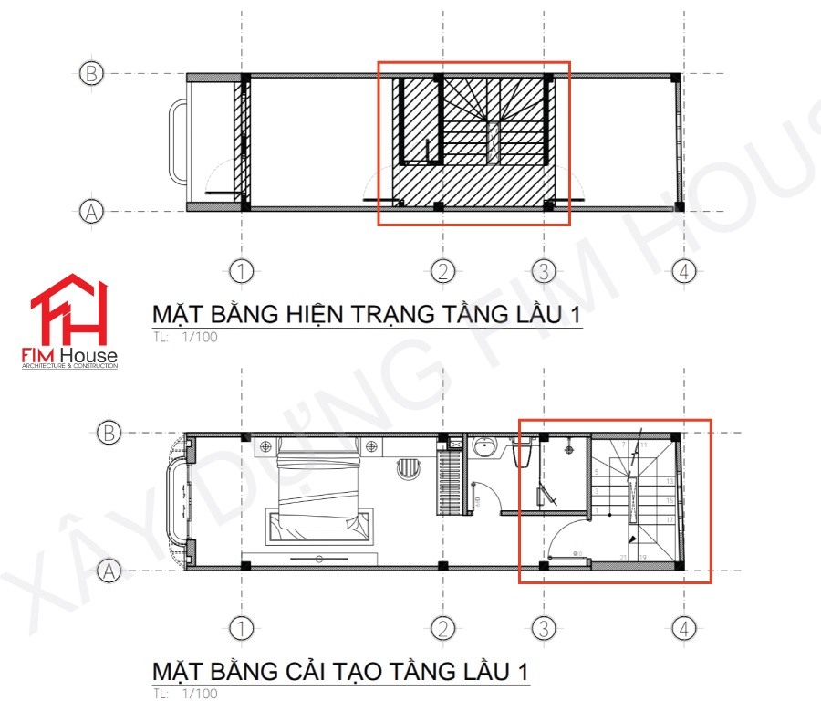 Bản vẽ mặt bằng cầu thang