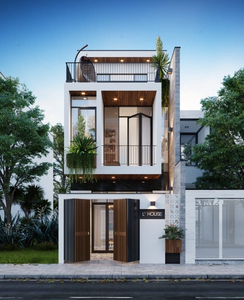 Mẫu thiết kế nhà lệch tầng