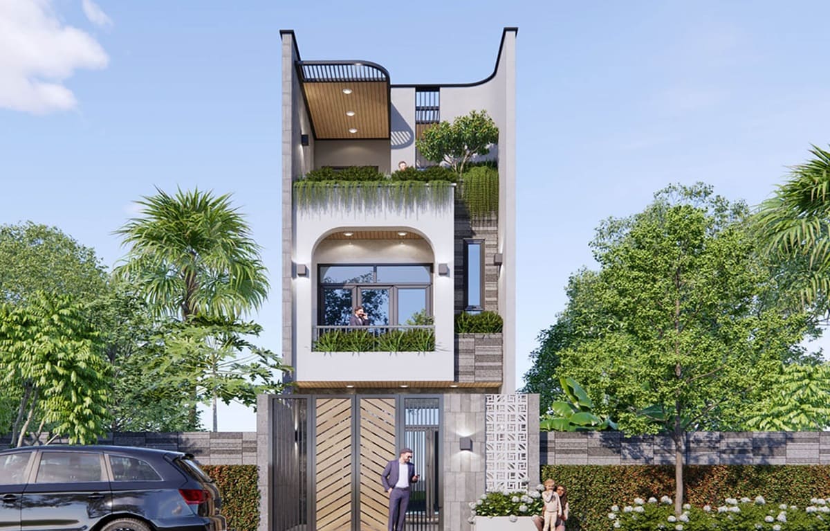 Mẫu thiết kế nhà lệch tầng