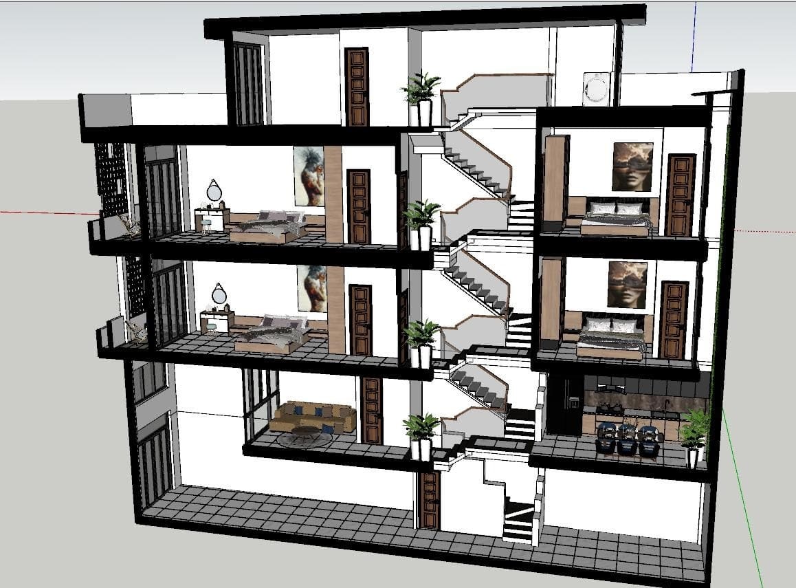 Mẫu thiết kế nhà lệch tầng