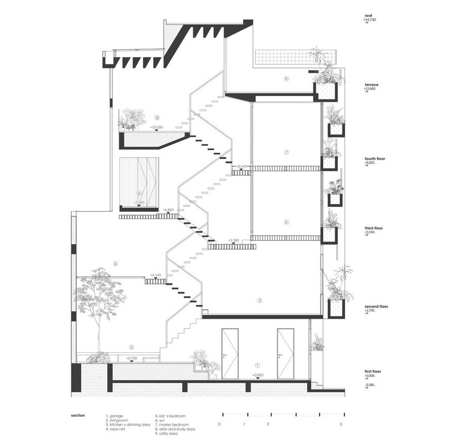 Mẫu thiết kế nhà lệch tầng
