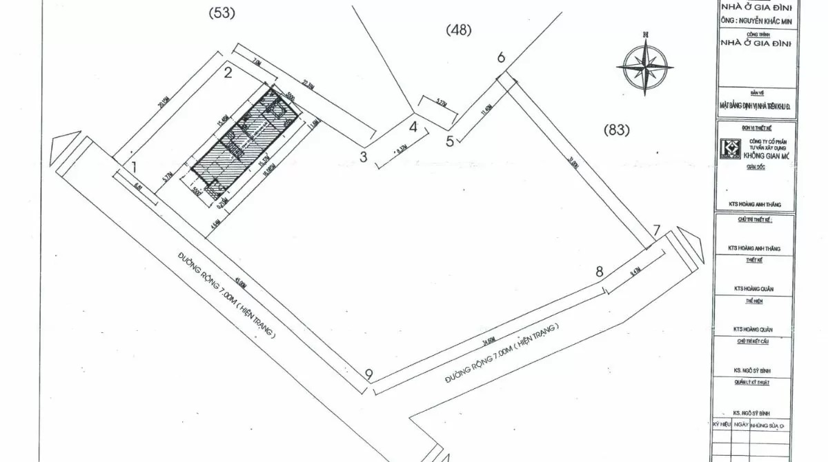 Mặt bằng định vị công trình