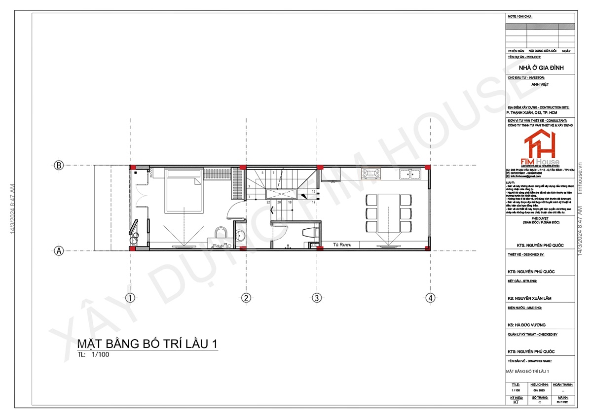 Mặt bằng lầu 1