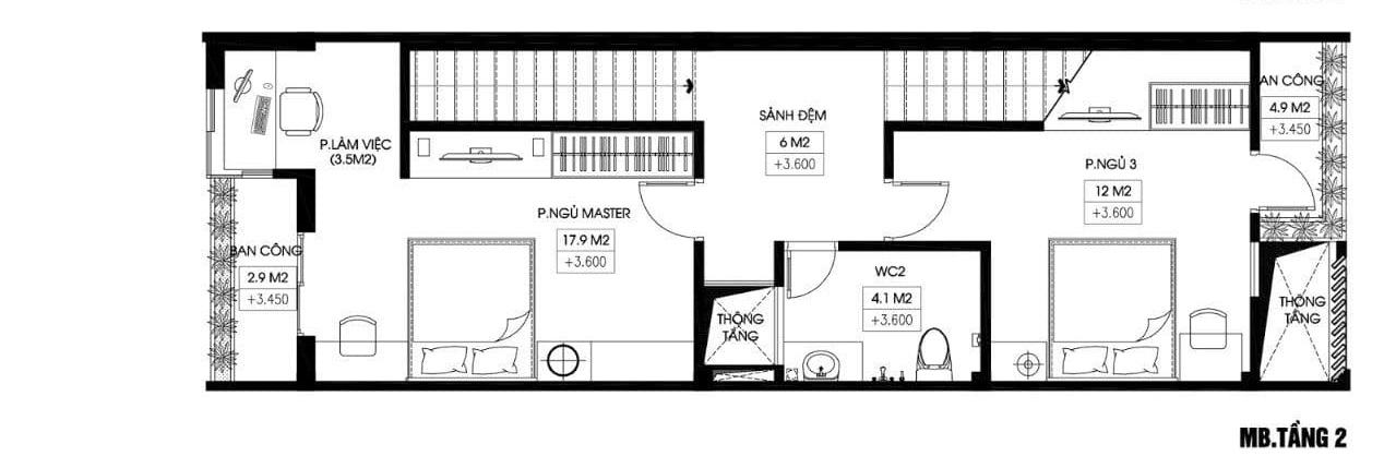 Mặt bằng tầng 2