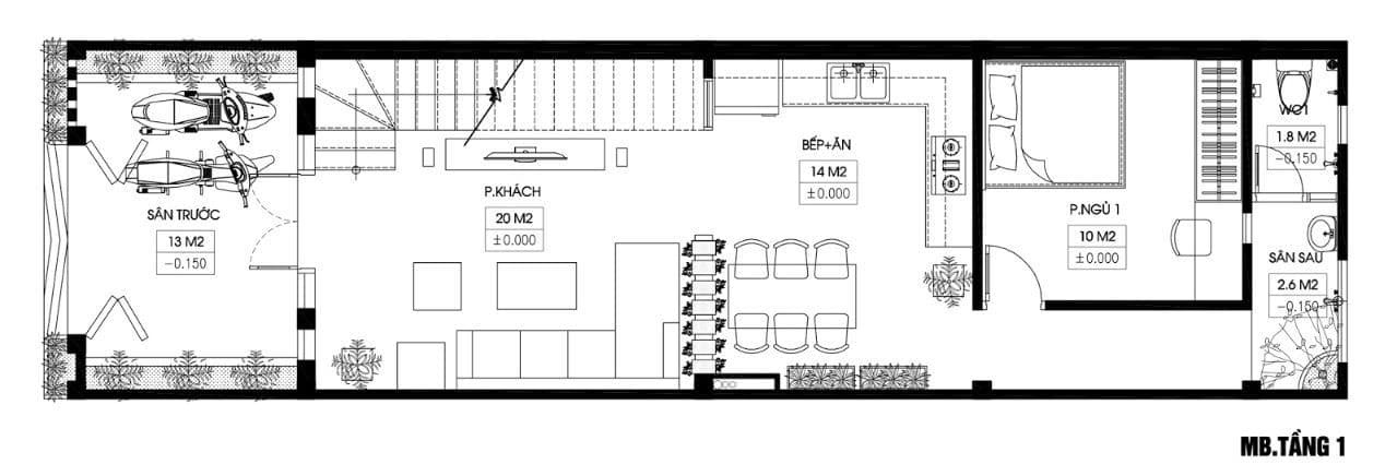 Mặt bằng tầng trệt