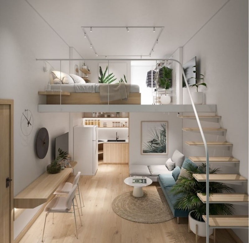 Mẫu thiết kế nhà 1 trệt 1 lửng 5x15