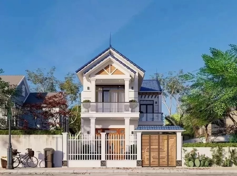 Mẫu thiết kế nhà mái thái 2 tầng