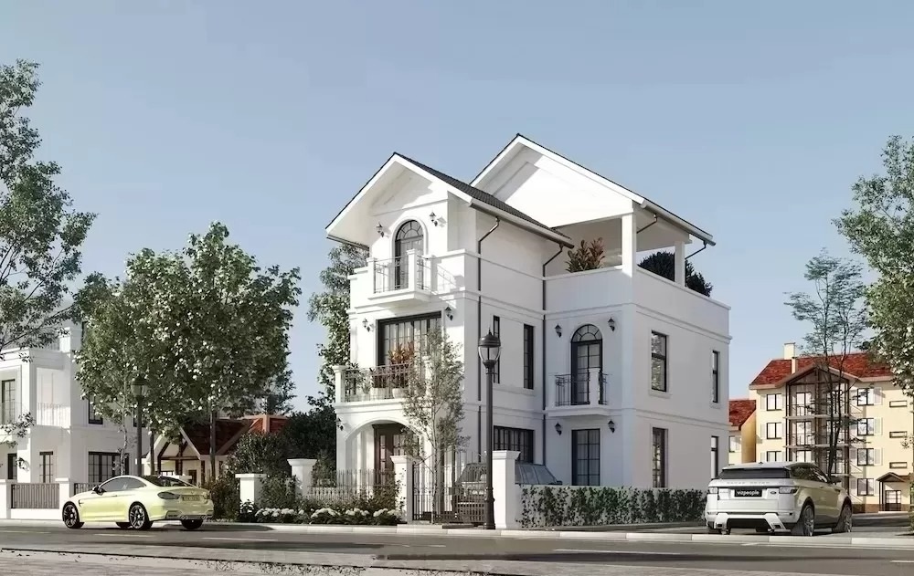 Mẫu thiết kế nhà mái thái 2 tầng