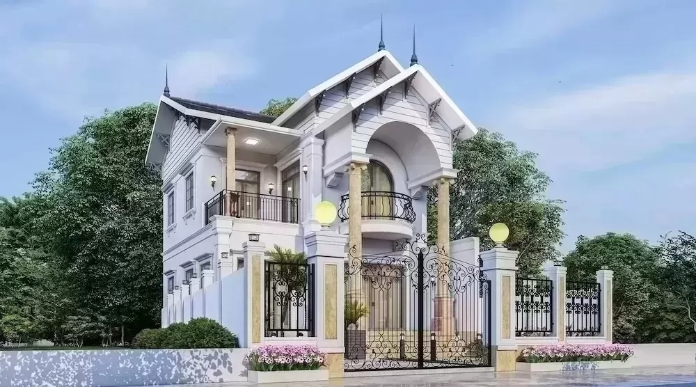 Mẫu thiết kế nhà mái thái 2 tầng