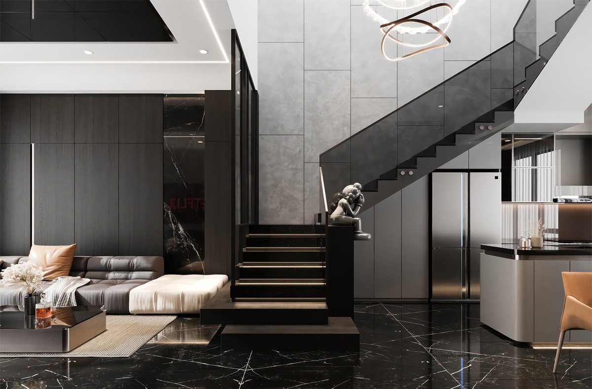 Thiết kế cầu thang bằng kính cường lực