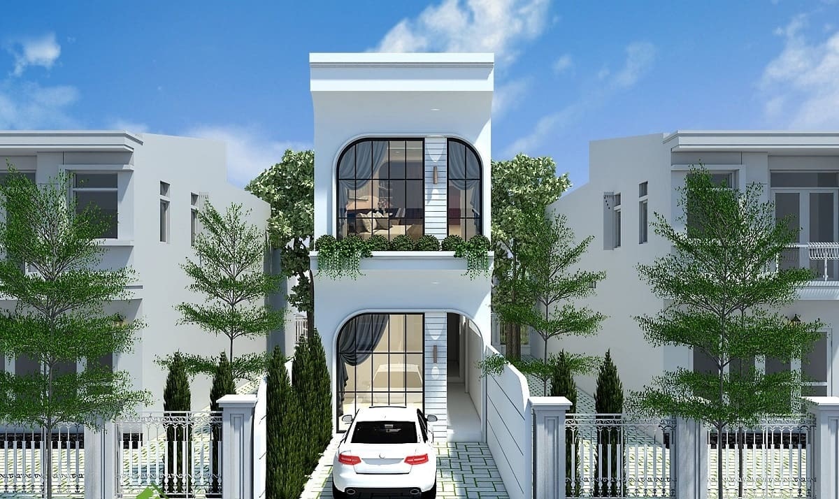 thiết kế nhà 5x10m 2 tầng 3 phòng ngủ hiện đại