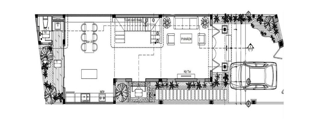 bản vẽ thiết kế nhà ngang 6m dài 15m 2 tầng