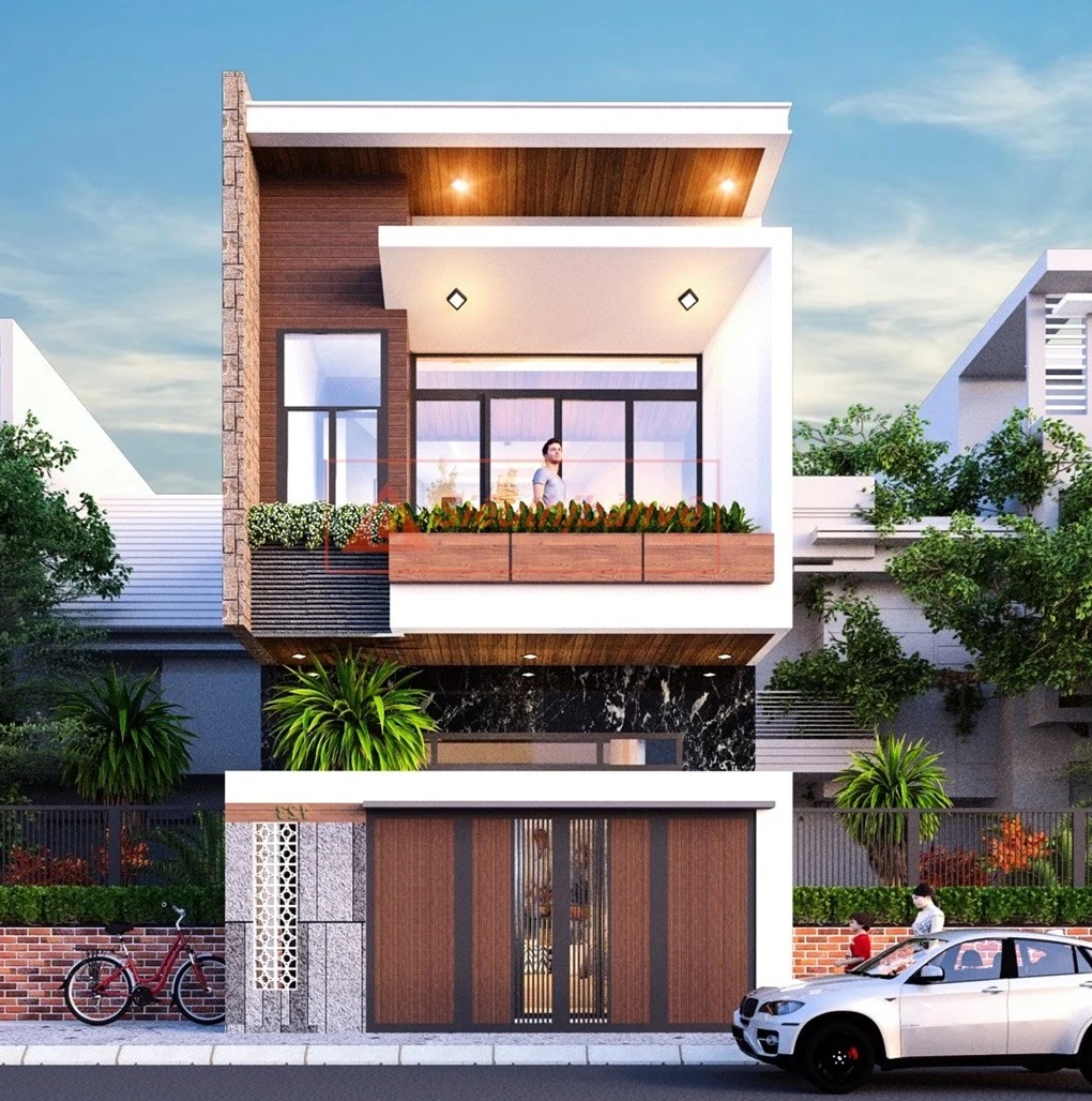 thiết kế nhà ngang 6m dài 15m 2 tầng