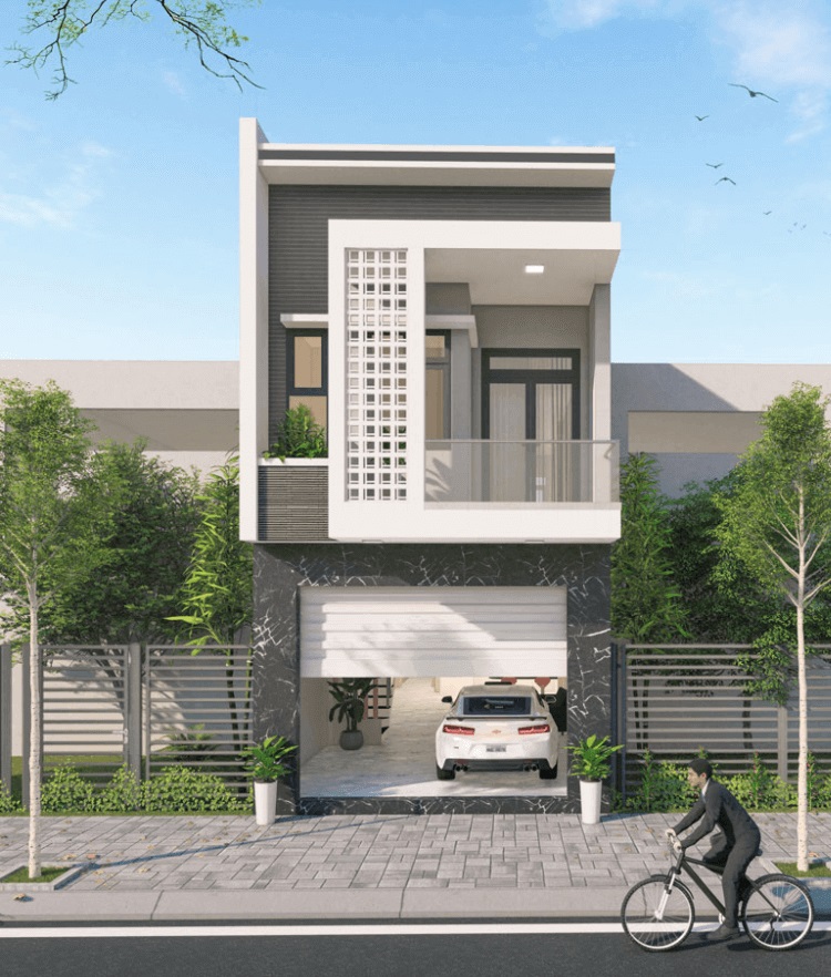 thiết kế nhà ngang 6m dài 15m 2 tầng