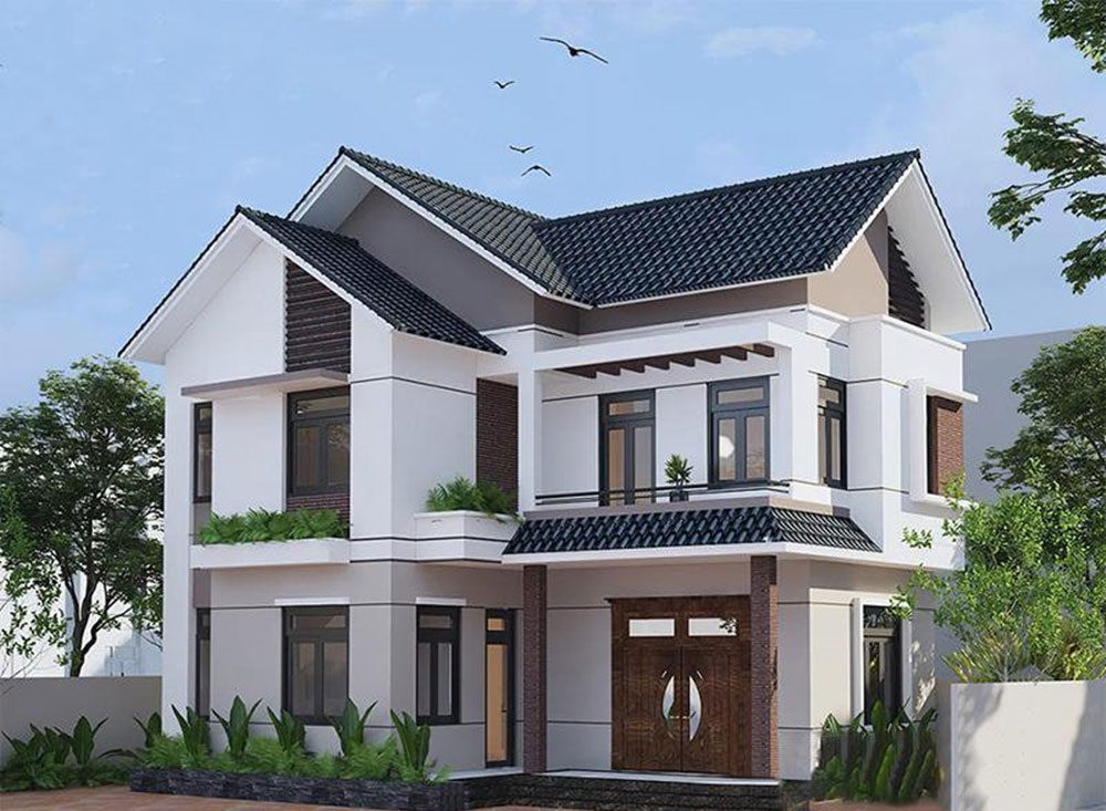 Mẫu nhà 2 tầng chữ L 100m2 đẹp, hiện đại - FIM House