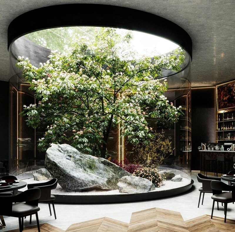 Mẫu thiết kế giếng trời cầu thang nhà ống