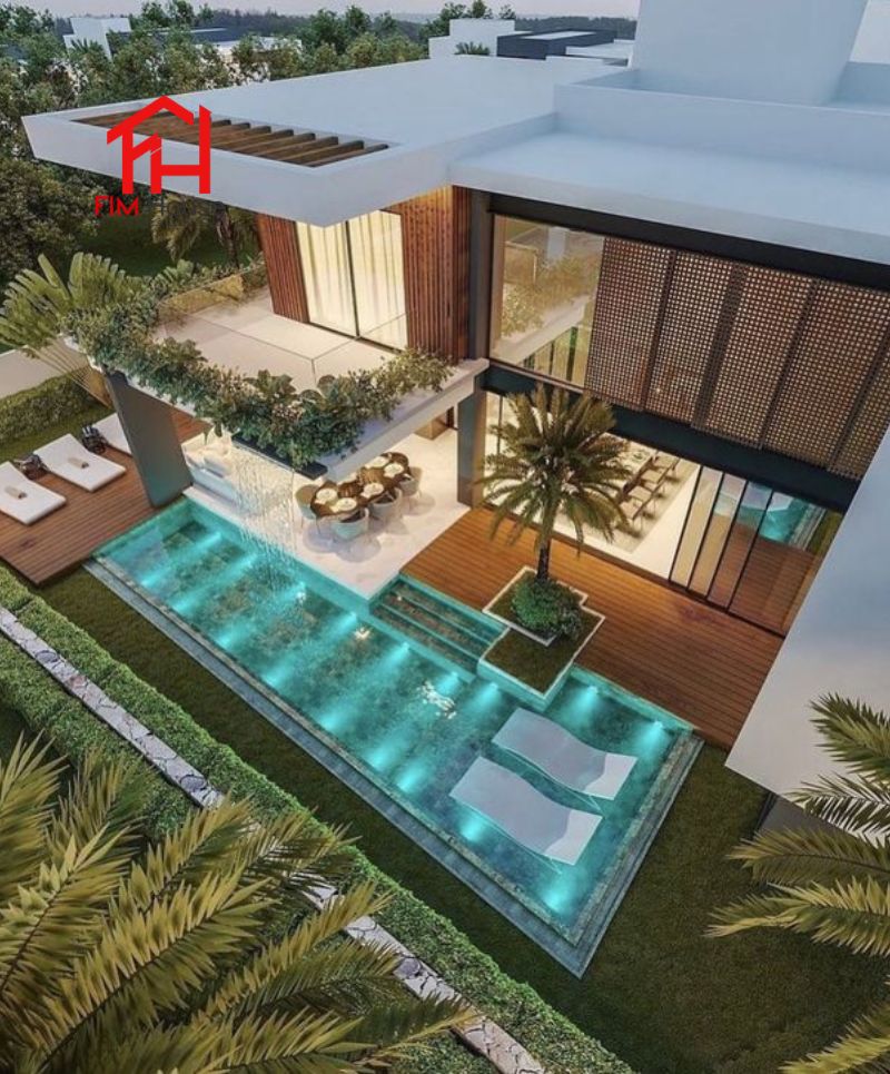 thiết kế hồ bơi trong biệt thự 200m2