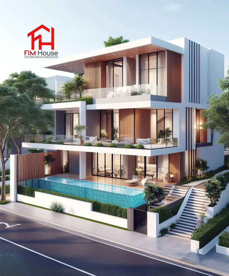 mẫu thiết kế biệt thự không gian mở