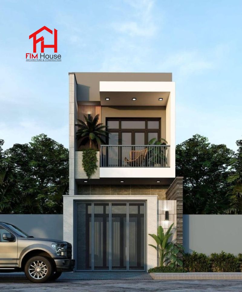 nhà phố 2 tầng phong cách công nghiệp