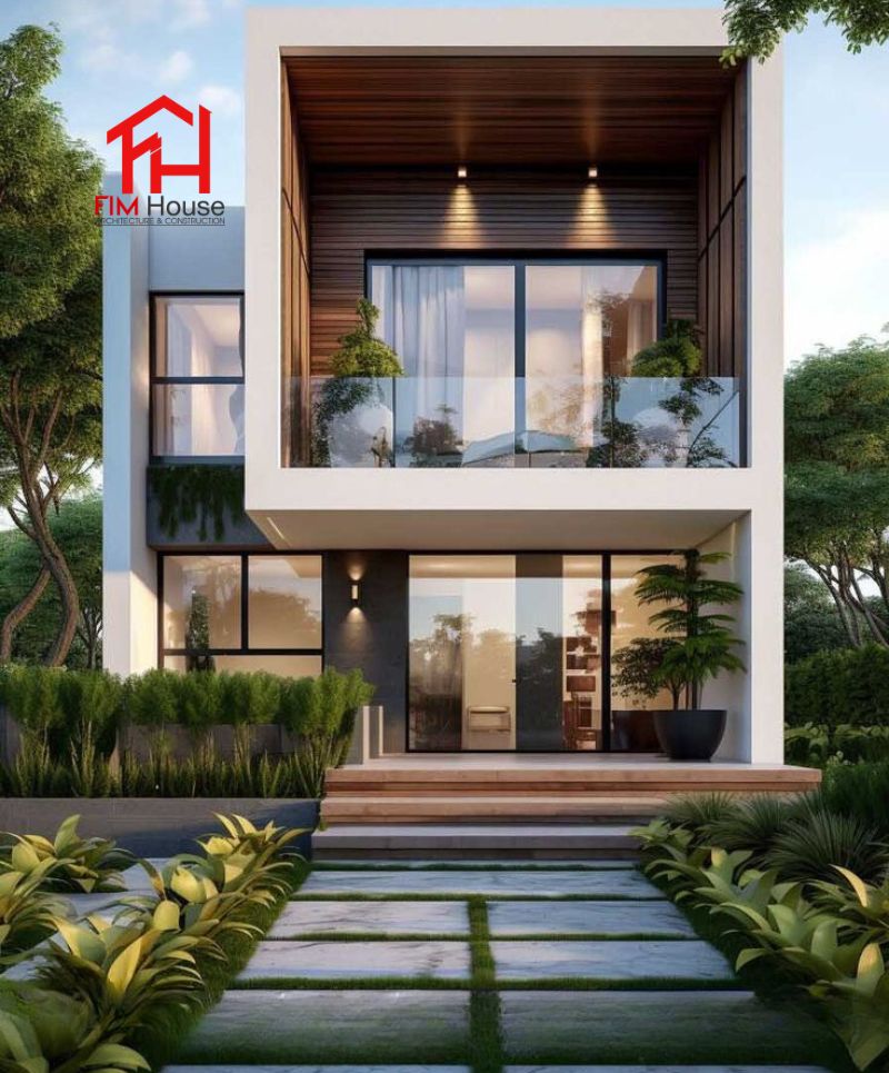 nhà phố 2 tầng phong cách công nghiệp