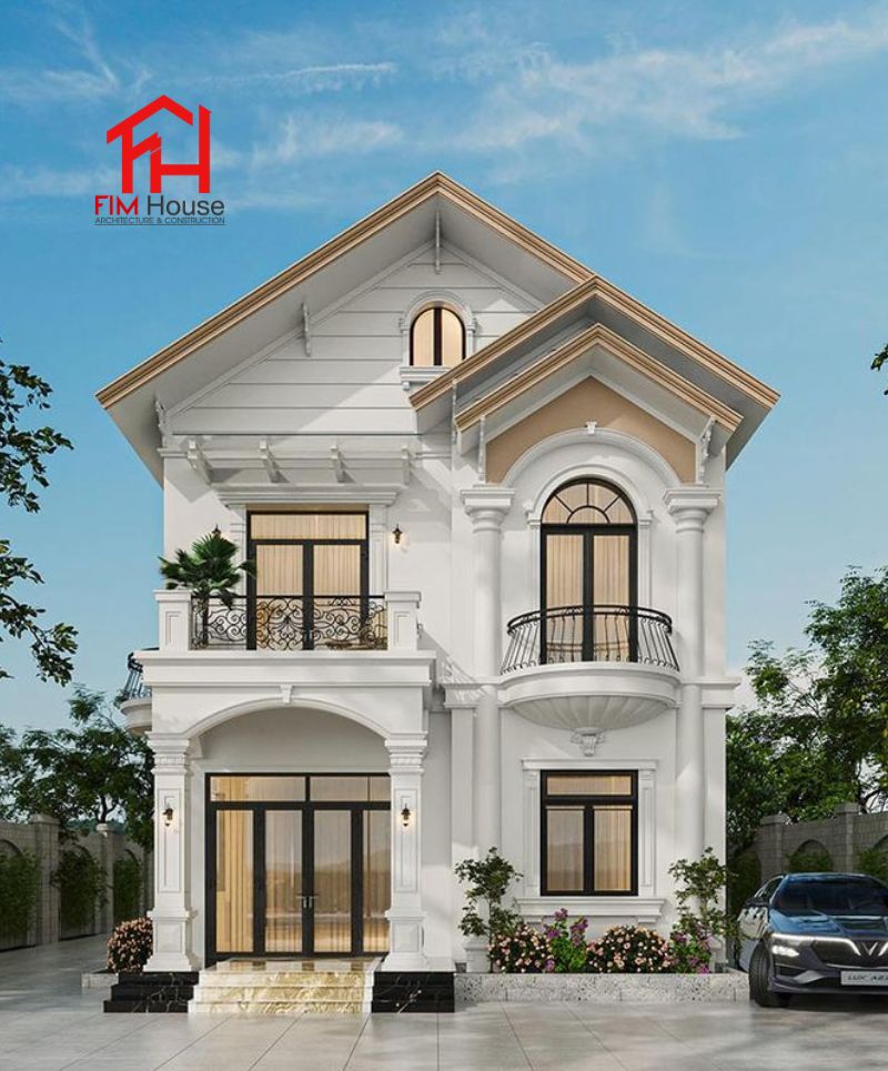 nhà phố 2 tầng phong cách tân cổ điển