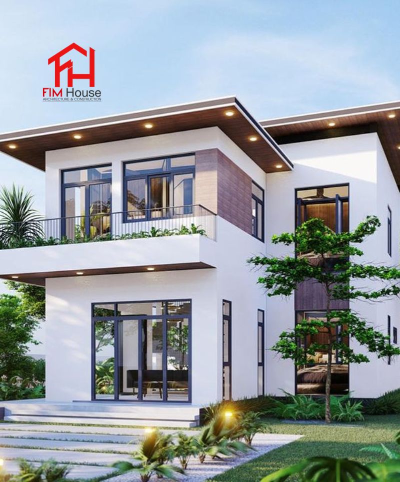 nhà phố 2 tầng phong cách xanh