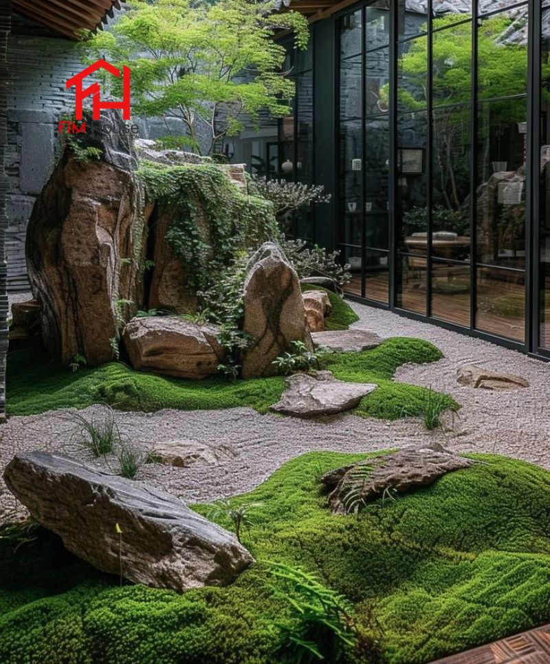 sân vườn có thảm cỏ