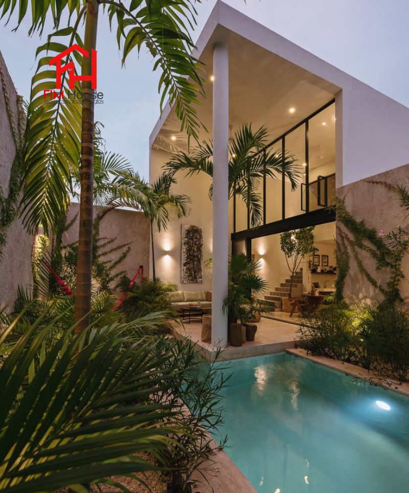 tích hợp không gian với hồ bơi