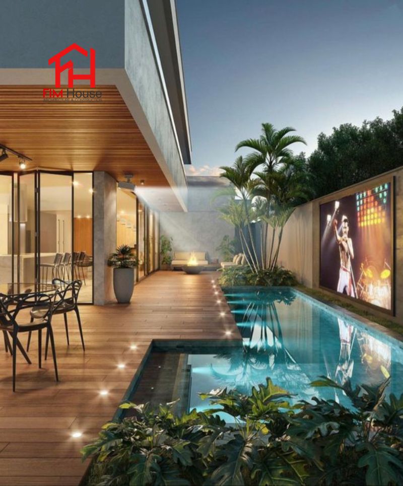 bố trí không gian hồ bơi