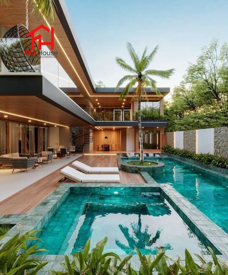 bố trí không gian hồ bơi