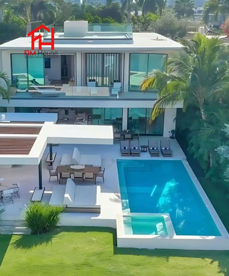 mẫu thiết kế sân vườn có hồ bơi