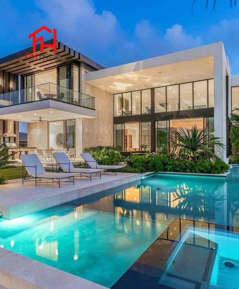 mẫu thiết kế sân vườn có hồ bơi