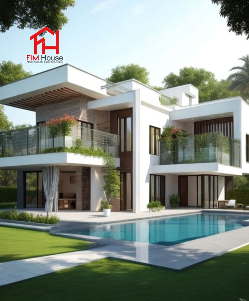 mẫu thiết kế sân vườn có hồ bơi