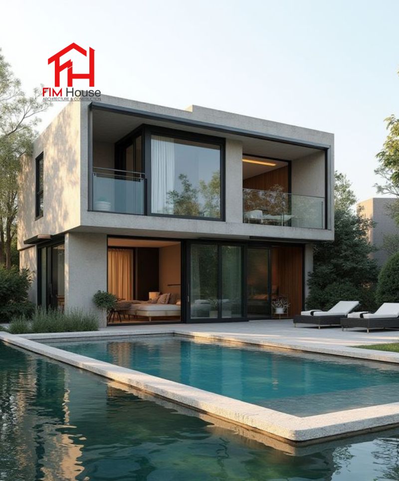 mẫu thiết kế sân vườn có hồ bơi