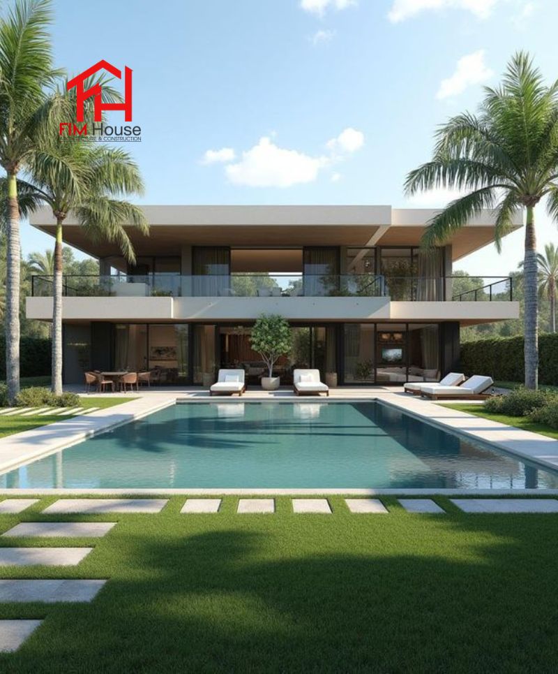 mẫu thiết kế sân vườn có hồ bơi