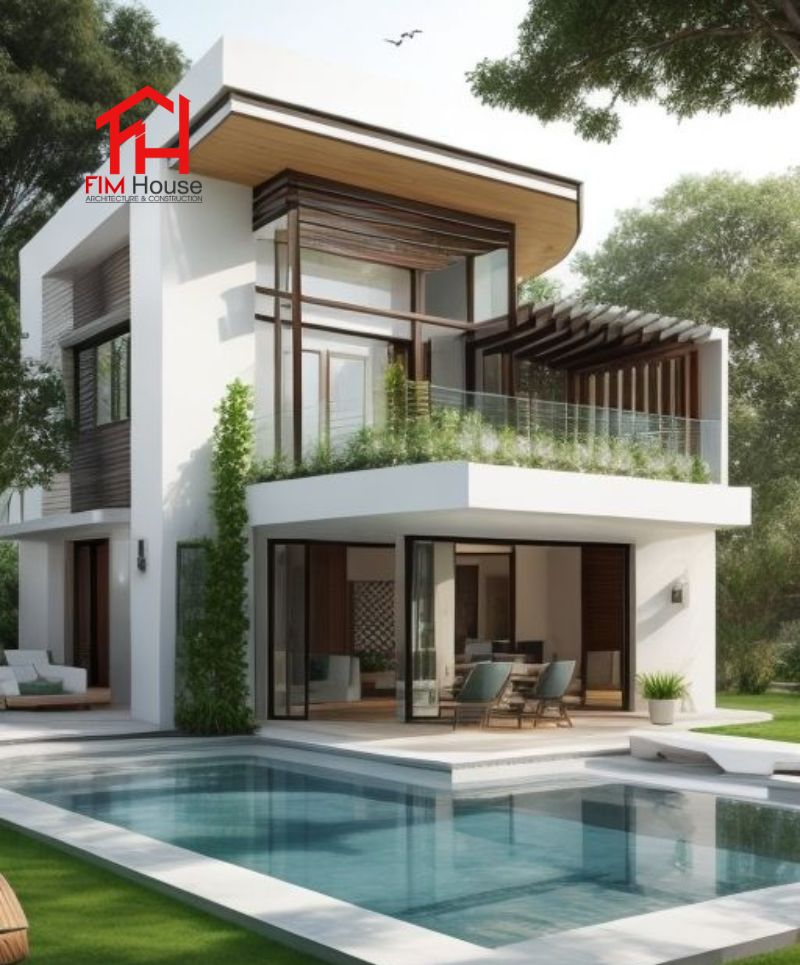 mẫu thiết kế sân vườn có hồ bơi