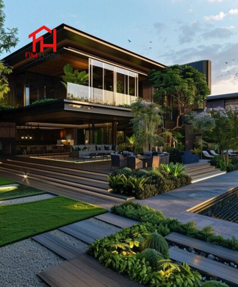 mẫu thiết kế biệt thự sân vườn