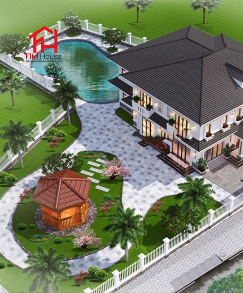 mẫu thiết kế biệt thự sân vườn