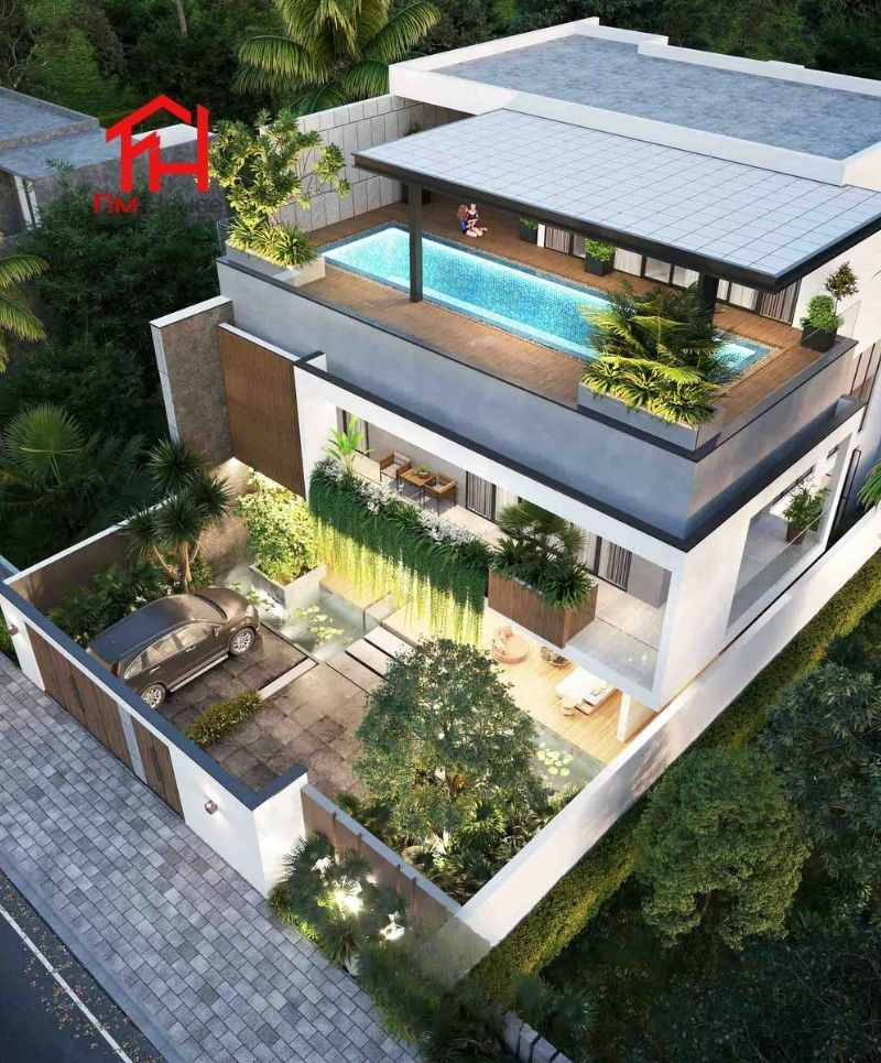 mẫu thiết kế biệt thự sân vườn